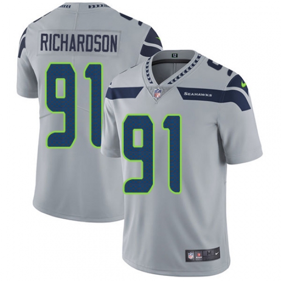 Youth Nike Seattle Seahawks #91 Sheldon Richardson Grey Alternate Vapor Untouchable Limited Player NFL Jersey - Ujersey