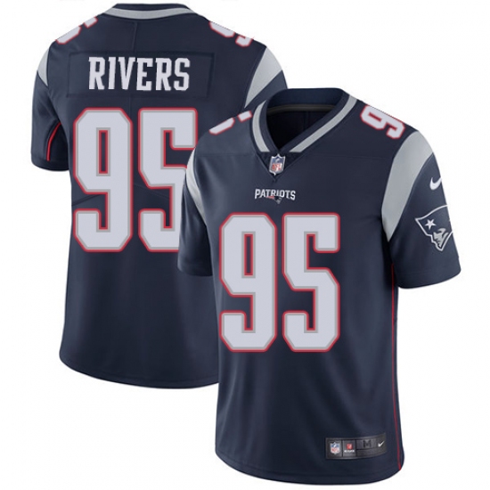 Youth Nike New England Patriots #95 Derek Rivers Navy Blue Team Color Vapor Untouchable Limited Player NFL Jersey - Ujersey