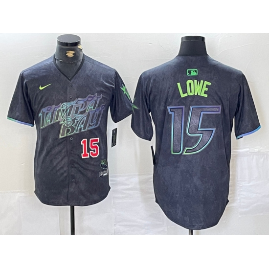 Men's Tampa Bay Rays #15 Josh Lowe Number Charcoal 2024 City Connect Limited Stitched Jerseys - Ujersey