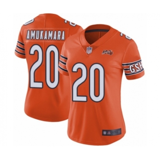 Women's Chicago Bears #20 Prince Amukamara Orange Alternate 100th Season Limited Football Jersey - Ujersey