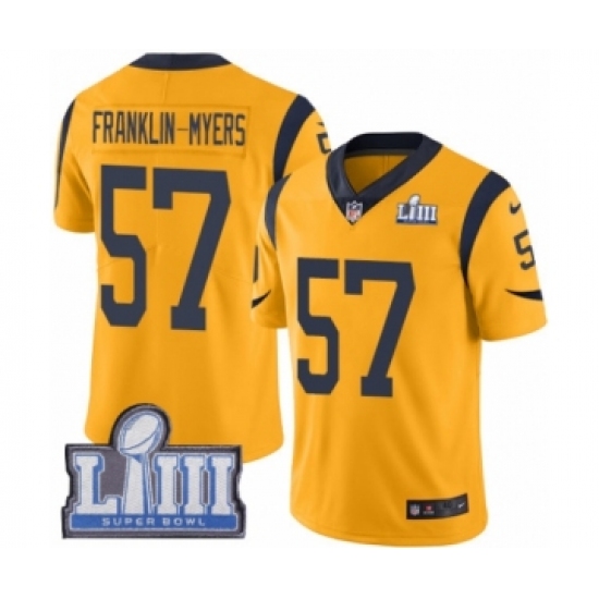 Men's Nike Los Angeles Rams #57 John Franklin-Myers Limited Gold Rush Vapor Untouchable Super Bowl LIII Bound NFL Jersey - Ujersey