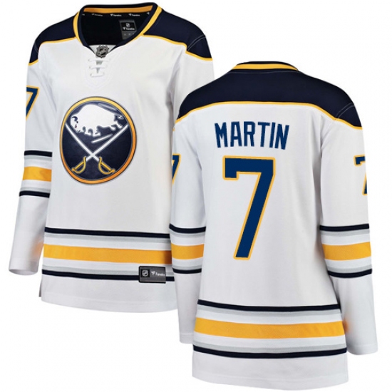 Women's Buffalo Sabres #7 Rick Martin Fanatics Branded White Away Breakaway NHL Jersey - Ujersey