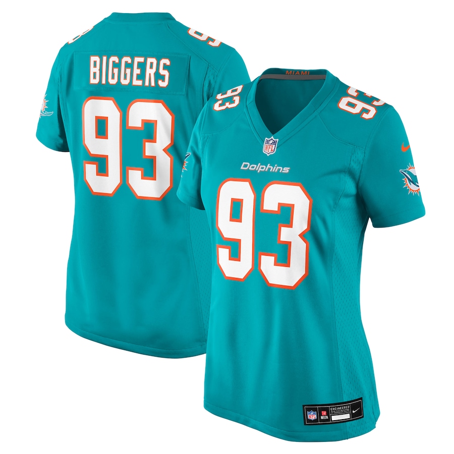 Women's Miami Dolphins Zeek Biggers Nike Aqua Team Game Jersey - Ujersey