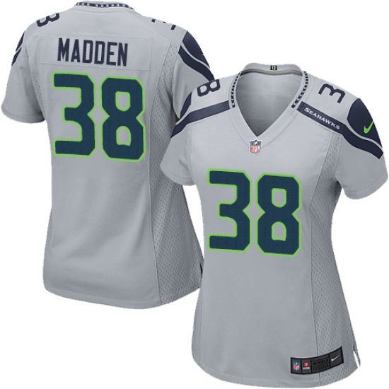 Women's Nike Seattle Seahawks #38 Tre Madden Game Grey Alternate NFL Jersey - Ujersey
