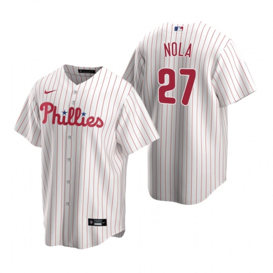 Men's Nike Philadelphia Phillies #27 Aaron Nola White Home Stitched Baseball Jersey - Ujersey