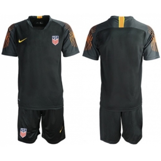 USA Blank Black Goalkeeper Soccer Country Jersey