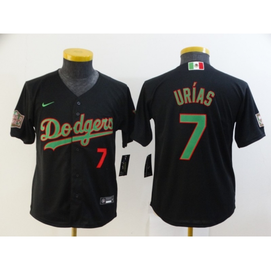 Youth Nike Los Angeles Dodgers #7 Julio Urias Black-Green Authentic Jersey - Ujersey