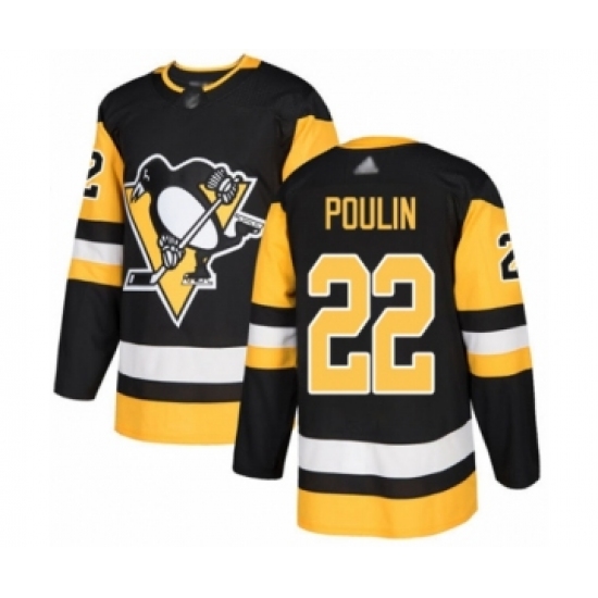 Men's Pittsburgh Penguins #22 Samuel Poulin Authentic Black Home Hockey Jersey - Ujersey