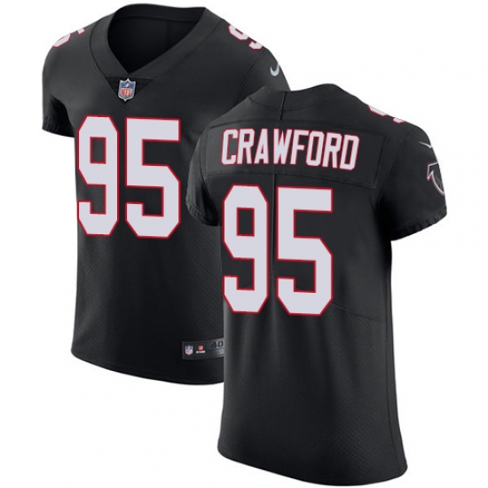 Men's Nike Atlanta Falcons #95 Jack Crawford Black Alternate Vapor Untouchable Elite Player NFL Jersey - Ujersey