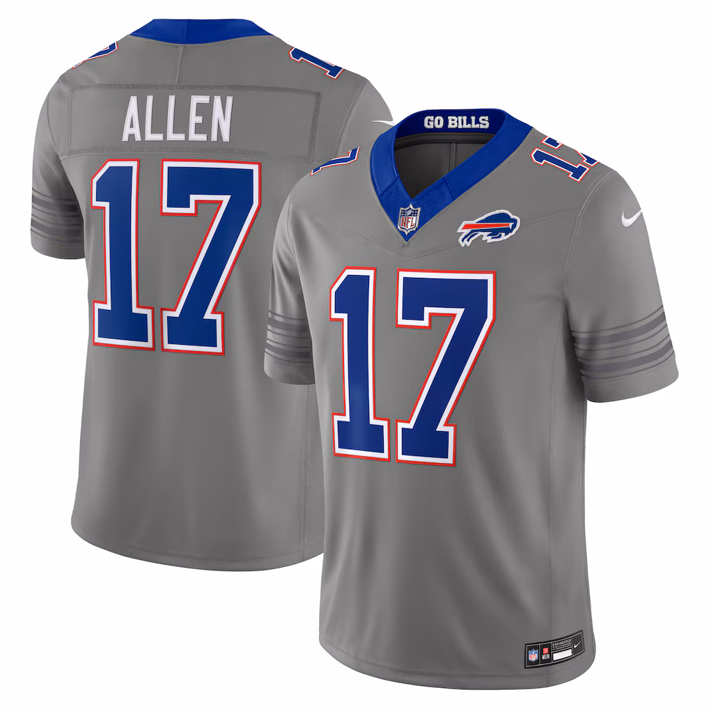 Men's Buffalo Bills Josh Allen Nike Gray Nickel City Vapor F.U.S.E. Stitched Limited Jersey - Ujersey