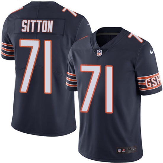 Men's Nike Chicago Bears #71 Josh Sitton Navy Blue Team Color Vapor Untouchable Limited Player NFL Jersey - Ujersey