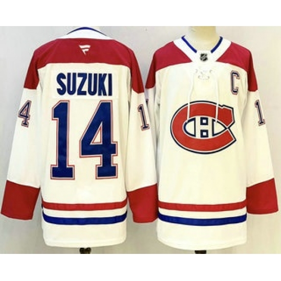Men's Montreal Canadiens #14 Nick Suzuki White Authentic Jersey - Ujersey