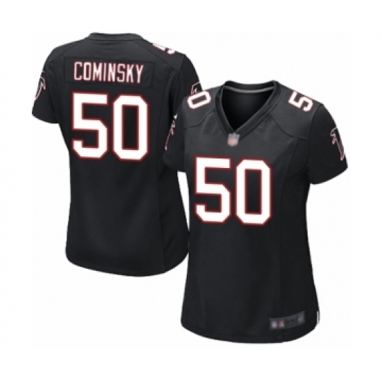 Women's Atlanta Falcons #50 John Cominsky Game Black Alternate Football Jersey - Ujersey