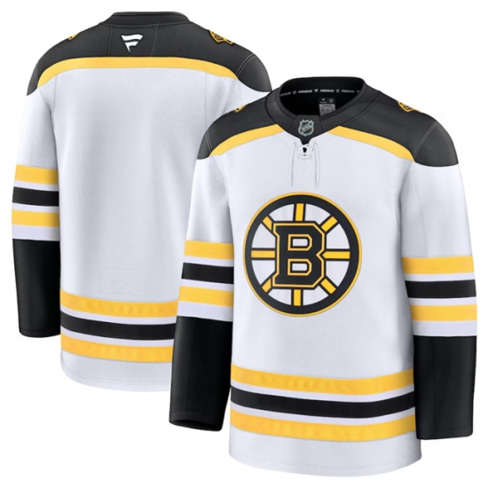 Men's Boston Bruins Blank White 2024-25 Away Stitched Hockey Jersey - Ujersey