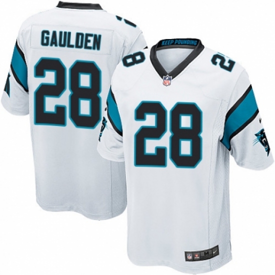 Men's Nike Carolina Panthers #28 Rashaan Gaulden Game White NFL Jersey - Ujersey
