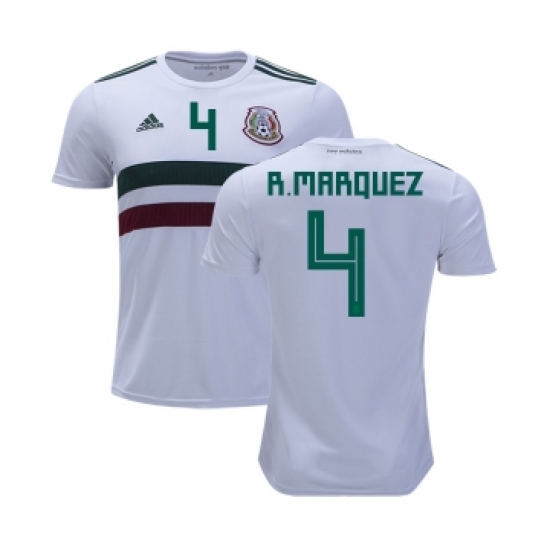 Mexico #4 R.Marquez Away Kid Soccer Country Jersey