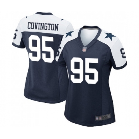 Women's Dallas Cowboys #95 Christian Covington Game Navy Blue Throwback Alternate Football Jersey - Ujersey