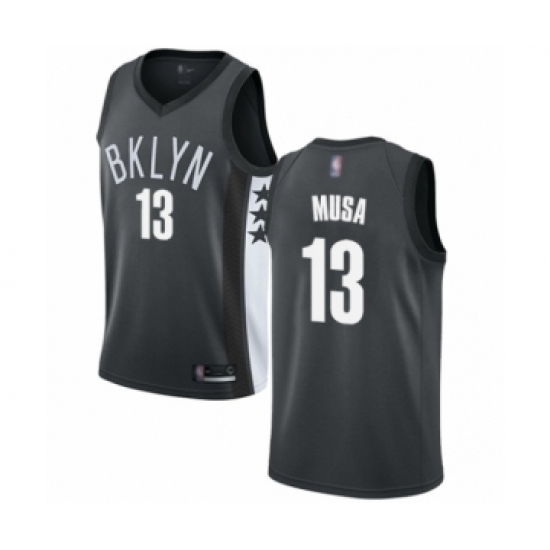 Men's Brooklyn Nets #13 Dzanan Musa Authentic Gray Basketball Jersey Statement Edition - Ujersey