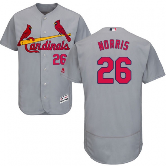 Men's Majestic St. Louis Cardinals #26 Bud Norris Grey Road Flex Base Authentic Collection MLB Jersey - Ujersey