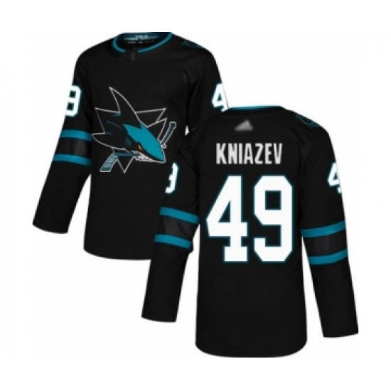 Youth San Jose Sharks #49 Artemi Kniazev Authentic Black Alternate Hockey Jersey - Ujersey