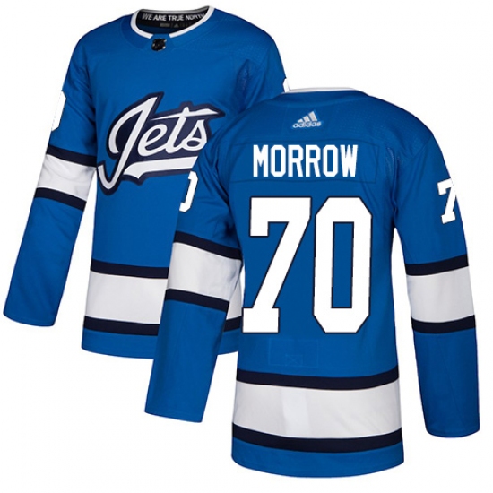 Men's Adidas Winnipeg Jets #70 Joe Morrow Authentic Blue Alternate NHL Jersey - Ujersey