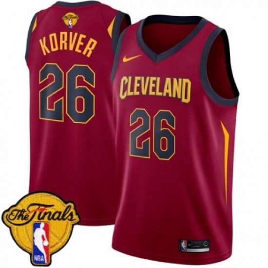 Women's Nike Cleveland Cavaliers #26 Kyle Korver Swingman Maroon 2018 NBA Finals Bound NBA Jersey - Icon Edition - Ujersey