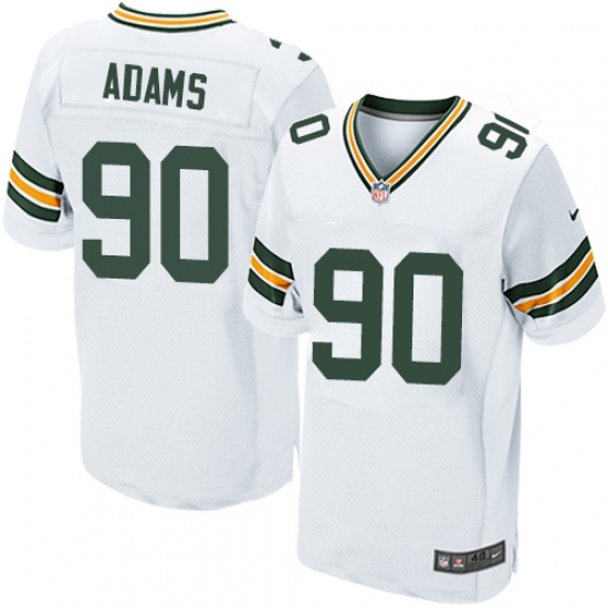 Men's Nike Green Bay Packers #90 Montravius Adams Elite White NFL Jersey - Ujersey