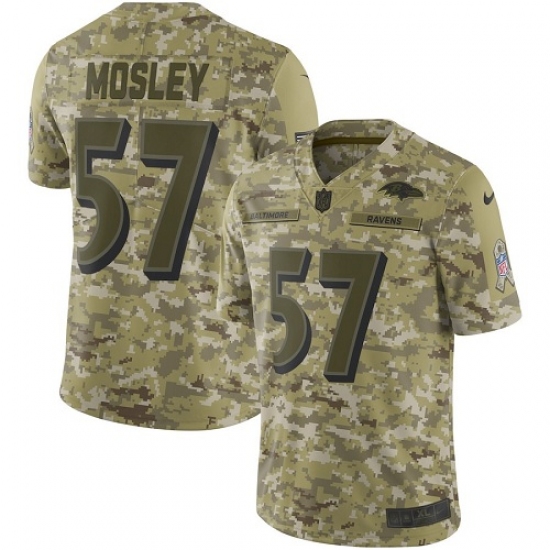 Men's Nike Baltimore Ravens #57 C.J. Mosley Limited Camo 2018 Salute to Service NFL Jersey - Ujersey
