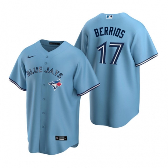 Mens Toronto Blue Jays #17 Jose Berrios Nike Powder Blue Alternate Cool Base Jersey - Ujersey
