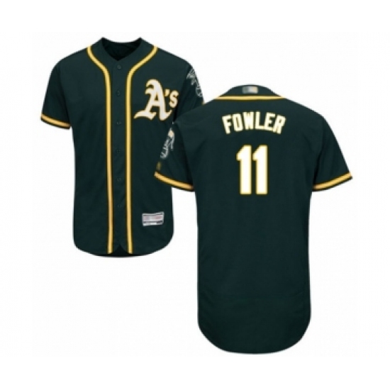 Men's Oakland Athletics #11 Dustin Fowler Green Alternate Flex Base Authentic Collection Baseball Player Jersey