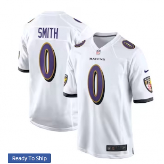 Men's Nike Baltimore Ravens #0 Roquan Smith White Team Limited Jersey - Ujersey