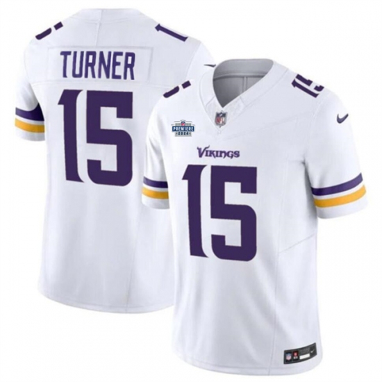 Men's Minnesota Vikings #15 Dallas Turner White 2024 With Draft F.U.S.E Vapor Untouchable Limited Stitched Jersey - Ujersey