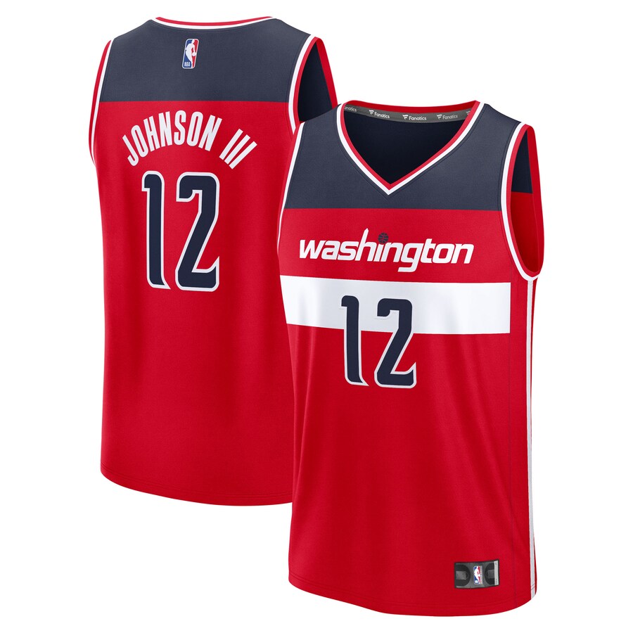 Men's Washington Wizards Tre Johnson III Fanatics Red 2025 NBA Draft First Round Pick Fast Break Replica Jersey - Icon Edition - Ujersey