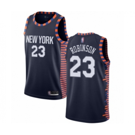 Youth New York Knicks #23 Mitchell Robinson Swingman Navy Blue Basketball Jersey - 2018 19 City Edition - Ujersey