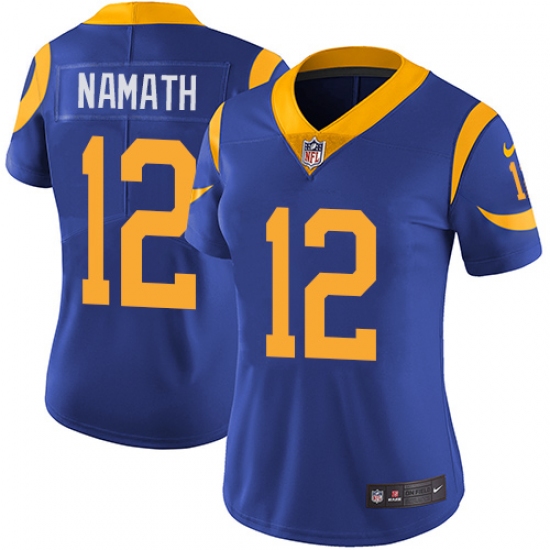 Women's Nike Los Angeles Rams #12 Joe Namath Elite Royal Blue Alternate NFL Jersey - Ujersey
