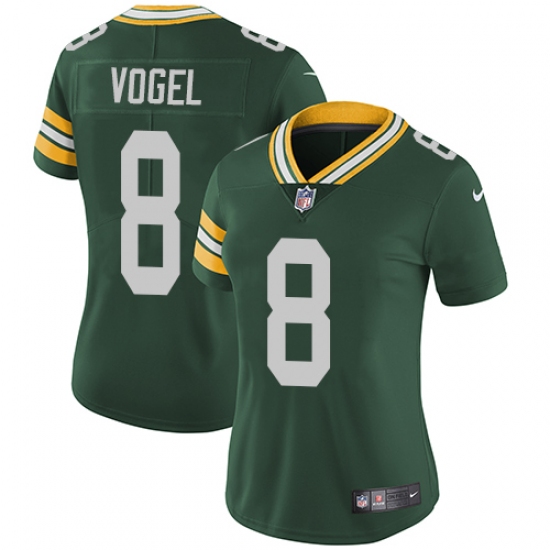Women's Nike Green Bay Packers #8 Justin Vogel Green Team Color Vapor Untouchable Elite Player NFL Jersey - Ujersey