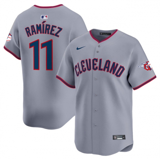 Men's Cleveland Guardians #11 Jose Ramirez Gray 2025 Alternate Limited Stitched Baseball Jersey - Ujersey
