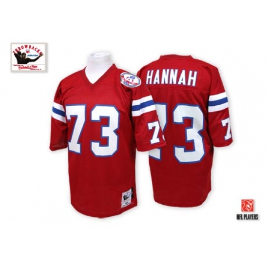 Mitchell and Ness New England Patriots #73 John Hannah Red Authentic NFL Jersey