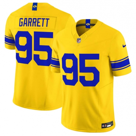 Men's Los Angeles Rams #95 Myles Garrett Yellow 2026 F.U.S.E. Vapor Limited Football Stitched Jersey - Ujersey