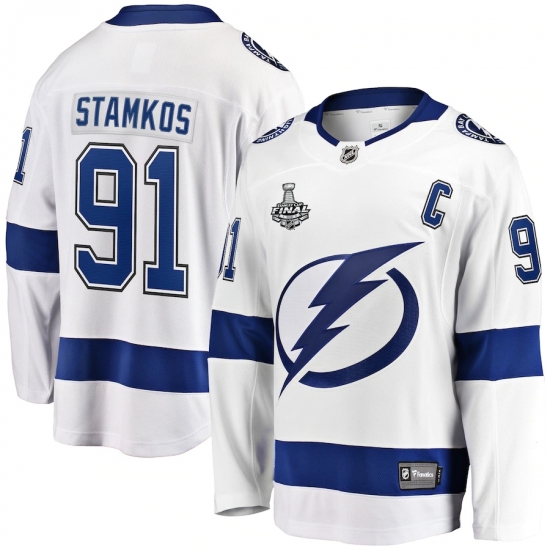 Men's Tampa Bay Lightning #91 Steven Stamkos Fanatics Branded White 2020 Stanley Cup Final Bound Away Player Breakaway Jersey - Ujersey