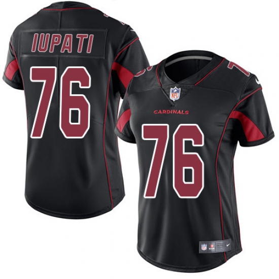 Women's Nike Arizona Cardinals #76 Mike Iupati Limited Black Rush Vapor Untouchable NFL Jersey - Ujersey