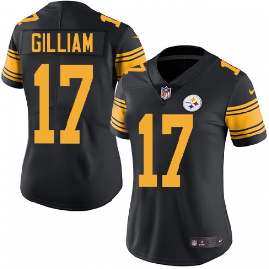 Women's Nike Pittsburgh Steelers #17 Joe Gilliam Limited Black Rush Vapor Untouchable NFL Jersey - Ujersey
