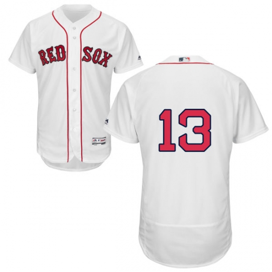 Men's Majestic Boston Red Sox #13 Hanley Ramirez White Home Flex Base Authentic Collection MLB Jersey