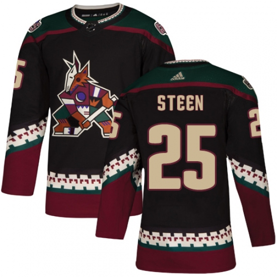 Men's Adidas Arizona Coyotes #25 Thomas Steen Authentic Black Alternate NHL Jersey - Ujersey