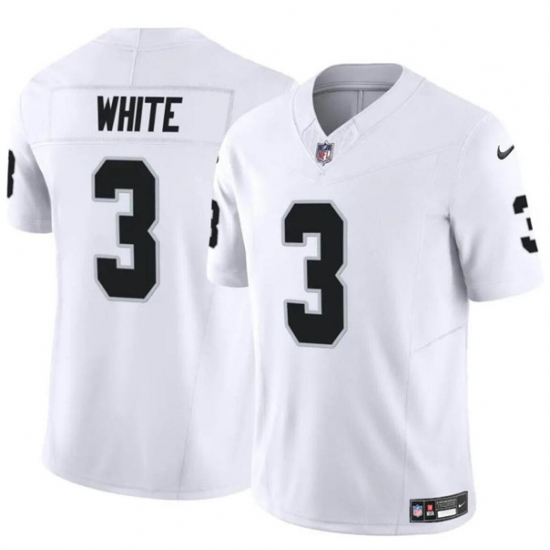 Men's Las Vegas Raiders #3 Zamir White White F.U.S.E. Vapor Football Stitched Jersey - Ujersey