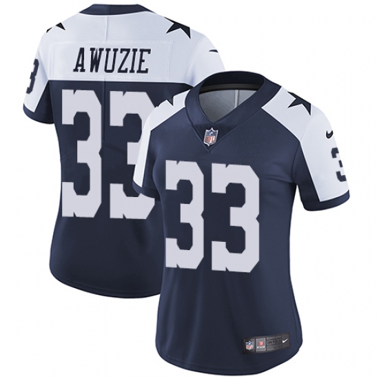 Women's Nike Dallas Cowboys #33 Chidobe Awuzie Navy Blue Throwback Alternate Vapor Untouchable Limited Player NFL Jersey - Ujersey