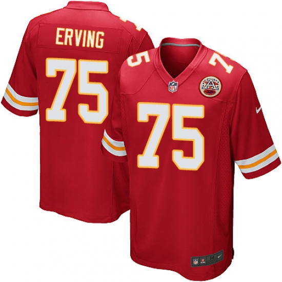 Men's Nike Kansas City Chiefs #75 Cameron Erving Game Red Team Color NFL Jersey - Ujersey