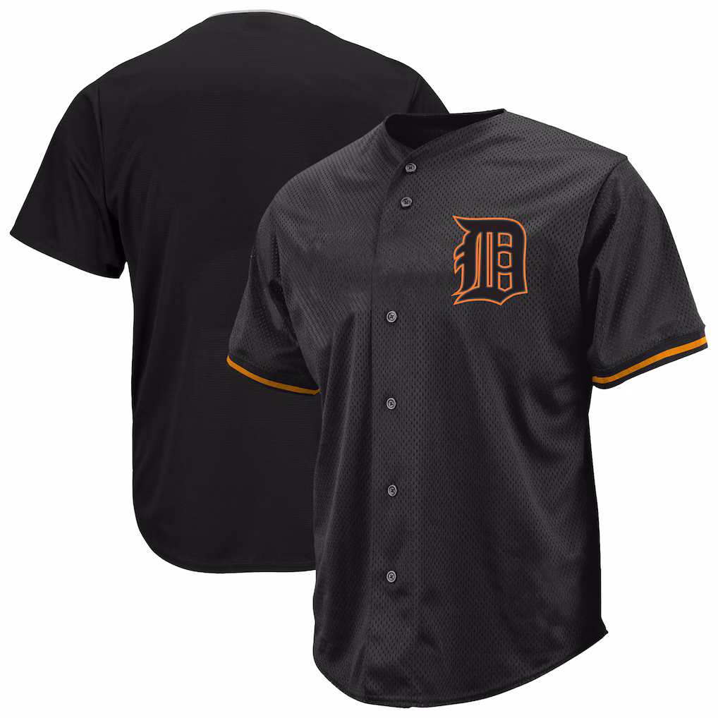 Men's Detroit Tigers Profile Black Big & Tall Pop Fashion Jersey - ujerseystore