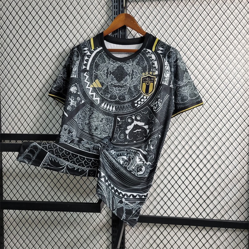 Italy Soccer Jersey Black Special Edition Custom Shirt 2024 - U-jersey