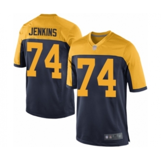 Men's Green Bay Packers #74 Elgton Jenkins Game Navy Blue Alternate Football Jersey - Ujersey